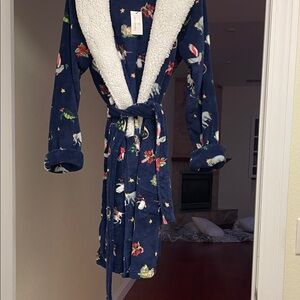 Vera Bradley Navy Blue Robe with Festive Accents